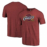 Men's Cleveland Cavaliers Distressed Team Logo Wine T-Shirt FengYun,baseball caps,new era cap wholesale,wholesale hats